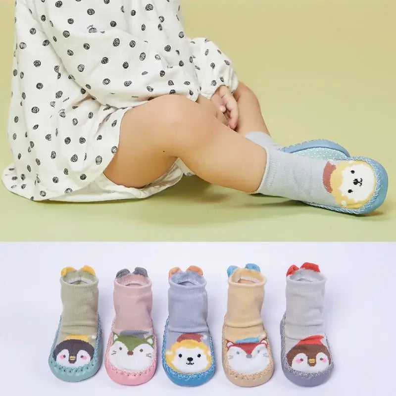 Winter Warm Baby Girls Boy Socks Kids Toddler Baby Boys Cartoon Animal Thick Warm Anti-Slip Socks Slippers Soft Shoe Socks