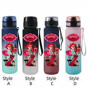 Hazbin Hotel 650ml Cartoon Characters Portable Water Cup Large Capacity Outdoor Sports Plastic Leak-proof Water Bottle Children