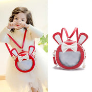 New Children Crossbody Fashion Bag Korean Style Transparent Rabbit Style Backpack Princess Kindergarten Bow Shoulder Bag IB026
