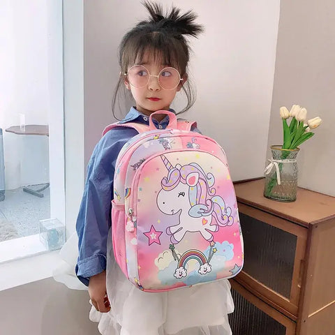 Children Backpack Cartoon Unicorn Pattern Baby Cute Kindergarten Schoolbag Waterproof Kids Bags Boys Girls Backpacks