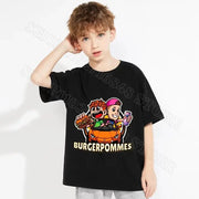 Burgerpommes Icrimax Child Clothes Boys Girls T-shirt Cartoon Anime Graphic Print Kids Clothing Cool Comfortable Tops Party Gift