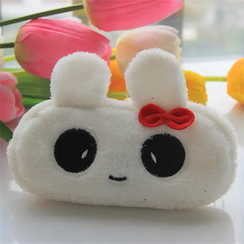 Fashion Cute Cartoon Animal Velvet Pencil Case Children Wallet Pencilcase Girl Makeup Handbag Cosmetics Keychain Bag Stationery