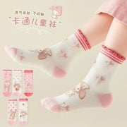 5 Pairs Sanrio Kids Socks My Melody  New Fall Cartoon Children Mid-calf Socks Cotton Sock for Girls Gifts