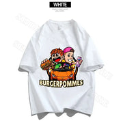 Burgerpommes Icrimax Child Clothes Boys Girls T-shirt Cartoon Anime Graphic Print Kids Clothing Cool Comfortable Tops Party Gift