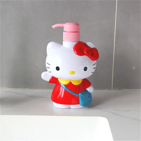 500ML Sanrio Hello Kittys Cartoon Children Hand Sanitizer Bottle Press Type Anime Cute Baby Shampoo Shower Gel Dispensing Bottle