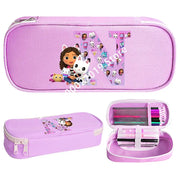 Gabby Dollhouses Girls Child Pencil Box Cartoon Letter Stationery Oxford Cloth Penbag Pencilcase Student Supplies New Kids Gifts