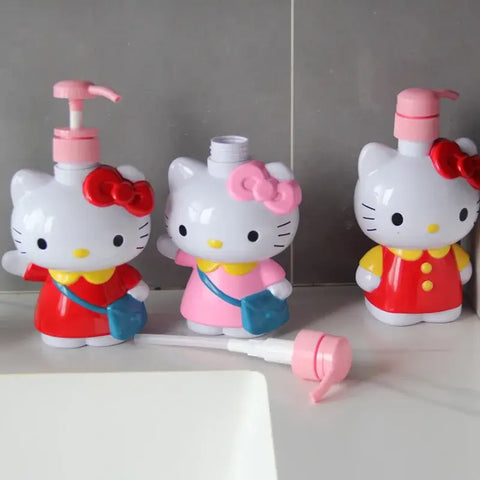 500ML Sanrio Hello Kittys Cartoon Children Hand Sanitizer Bottle Press Type Anime Cute Baby Shampoo Shower Gel Dispensing Bottle