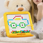 Magnetic Dots Drawing Board 2-in-1 Learning Doodle Board Magnetic Dot Art Preschool Toys Large Fine Motor Skills Toy For Kids